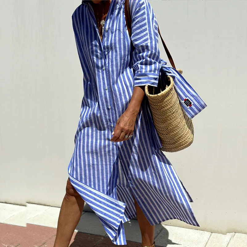 Esmeralda™ - Striped Shirt Dress