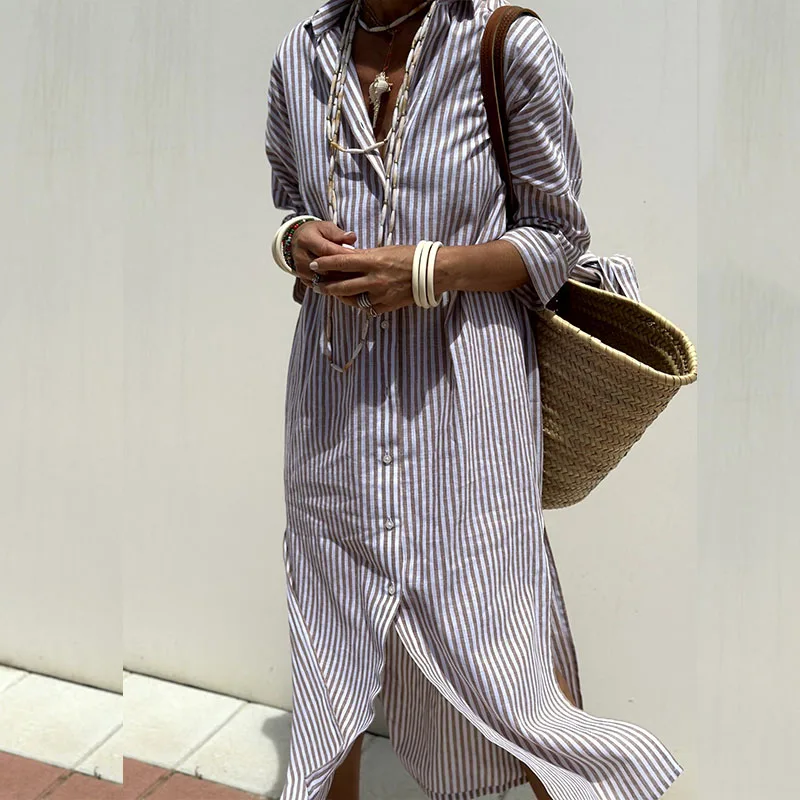 Esmeralda™ - Striped Shirt Dress